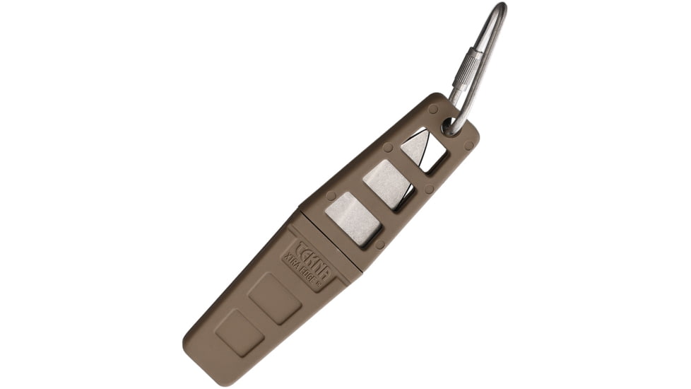 Tekna Xtra Edge Tan Fixed Blade Knife, 3.5in Overall, 1.38in Satin 420HC Stainless Steel Blade, Tan Teknalon CFTRP Handle/Sheath, TEK-XE-T