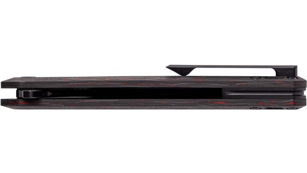 Tekto F2 Bravo Folding Knife, 3.10in, Ti D2 Steel, Drop Point, G10/Carbon Fiber, Ember/Black, F2R_CCRD_D2BK1_A1