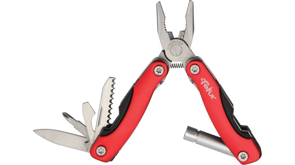 Tekut Multi Tool Folding Knife,Red,Aluminum Handle TKKT5004