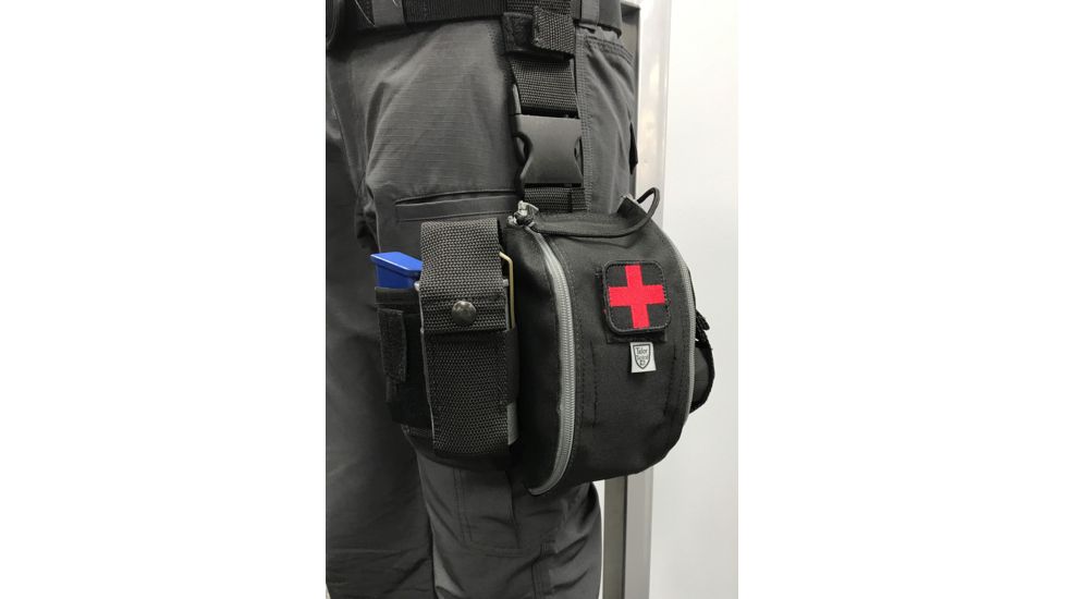 Telor Tactical IFAK Medical Bag for MOLLE, Thigh Rig, or Belt, Black TTTR-860002