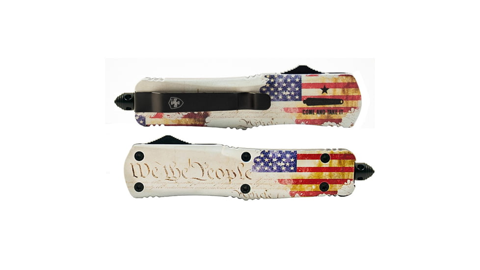 Templar Knife Gen II Small We The People OTF Knife, 2.75in, Drop, Serrated, Silver, S-WTP-63-2