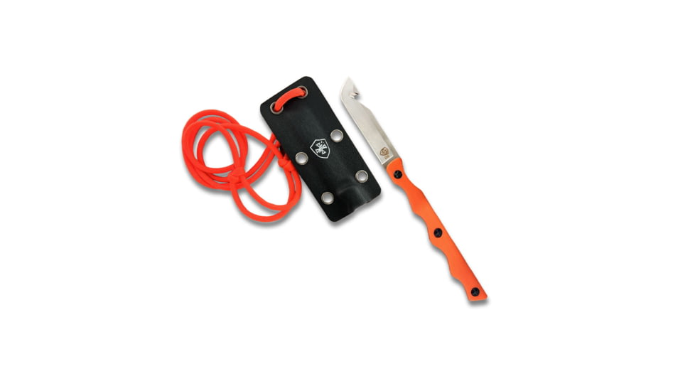 Templar Knife Neck Powder Folding Knife, 2.46in, Drop, Black Powder, D2, Sillver, N-BLK-32-2