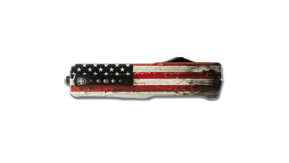 Templar Knife Premium Lightweight Wood US Flag OTF Knife, 3.25in, Aluminum, Drop, Black D2, LA-WUS-32-1