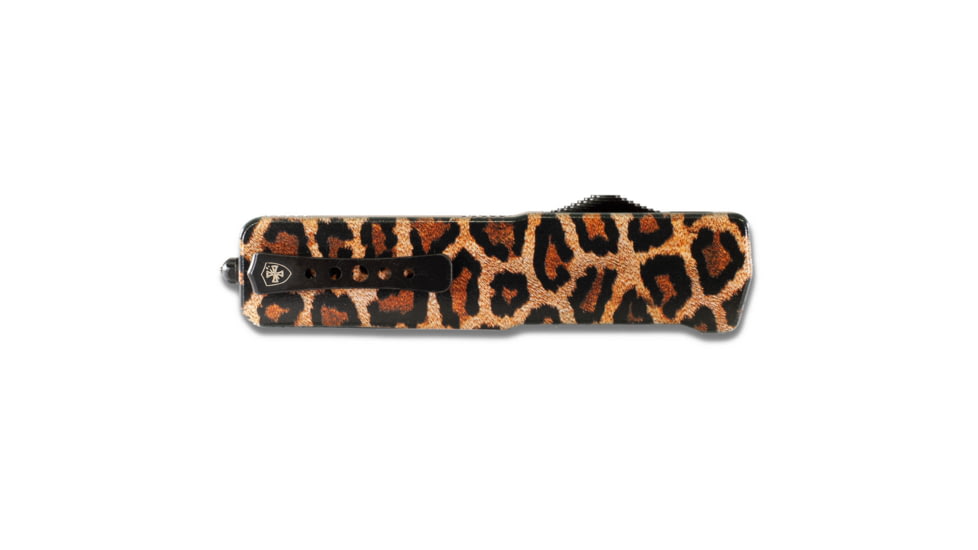 Templar Knife Premium Weighted Slim Zinc Leopard OTF Knife, 3.16in, Drop, Black D2, MZ-LPD-32-1