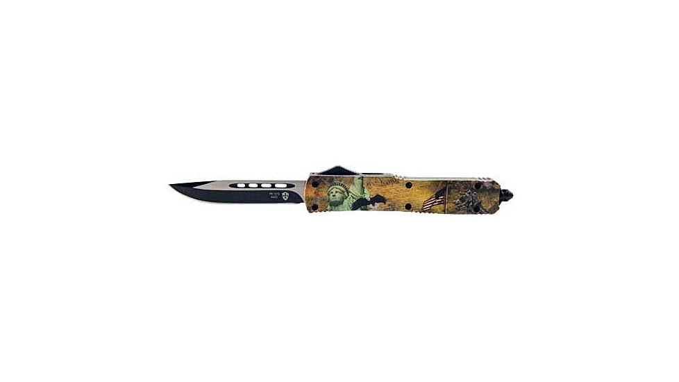 Templar Knife Gen II Slim Liberty OTF Automatic Folding Knife, 3.5in, D2, Drop Point Blade, Black Finish, Metal Alloy Handle, M-LIB-33-1