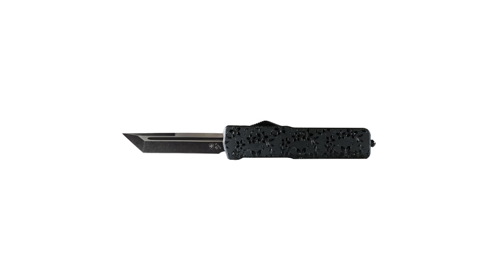 Templar Knife Premium Lightweight Small Floral Gloss OTF Knife, 3in, Aluminum, Tanto, Black D2, SA-FG-22-1