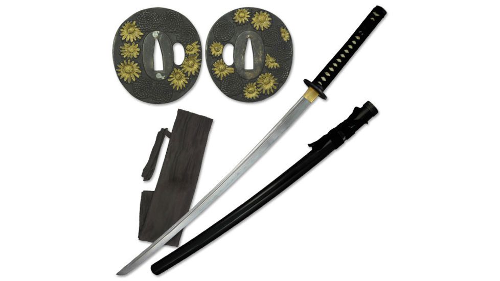 Ten Ryu Fixed Blade, 41in, Carbon Steel Blade, Authentic Ray Skin Wrapped Handle MA-001B