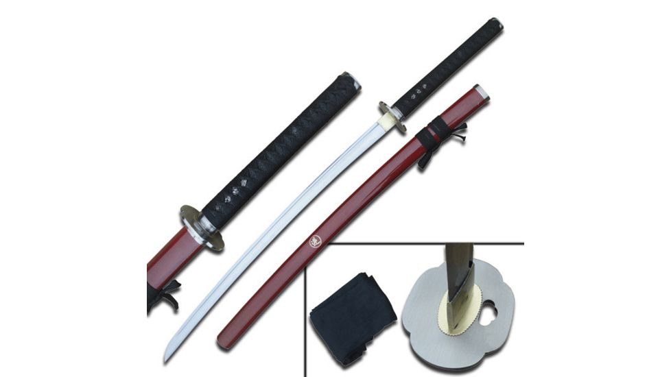 Ten Ryu Fixed Blade, 41in, Carbon Steel Blade, Black Cord Wrapped Handle TR-024RD