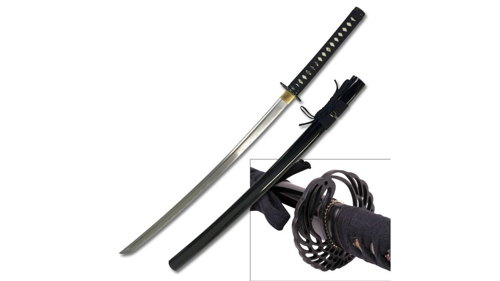 Ten Ryu Fixed Blade, 42in, 1045 Carbon Steel Blade, Black Cord Wrapped Handle TR-038