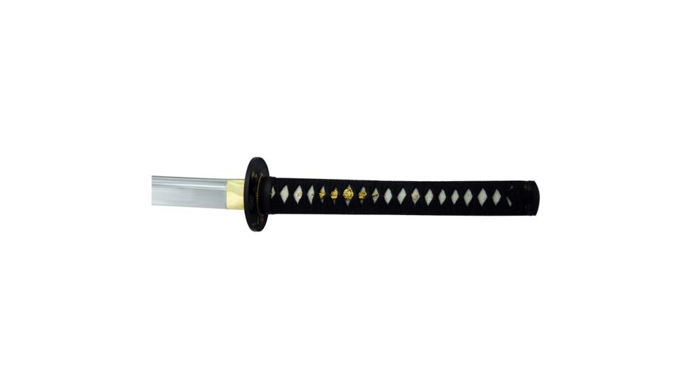 Ten Ryu Nobunaga Katana, Hand Forged, Iron Wrapped High Quality Carbon Steel 10 3/4in Blade, Wood Saya With Deep Black Lacquered Finish, MC-3032