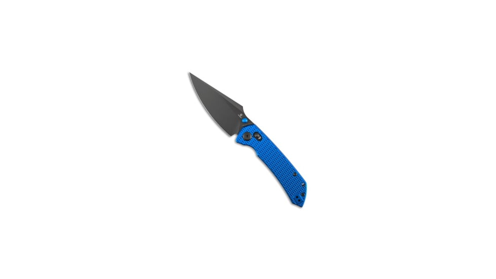 Tenable Knives Tenable Fenrir Crossbar Lock Knife Blue Diamond Aluminum 3.4" Gray TiCN, Blue, Nitro-V, adult, BHQ-236327