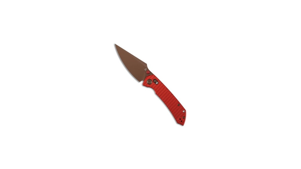 Tenable Knives Tenable Fenrir Crossbar Lock Knife Red Diamond Aluminum 3.4" Rose Gold, Red, Nitro-V, adult, BHQ-236325