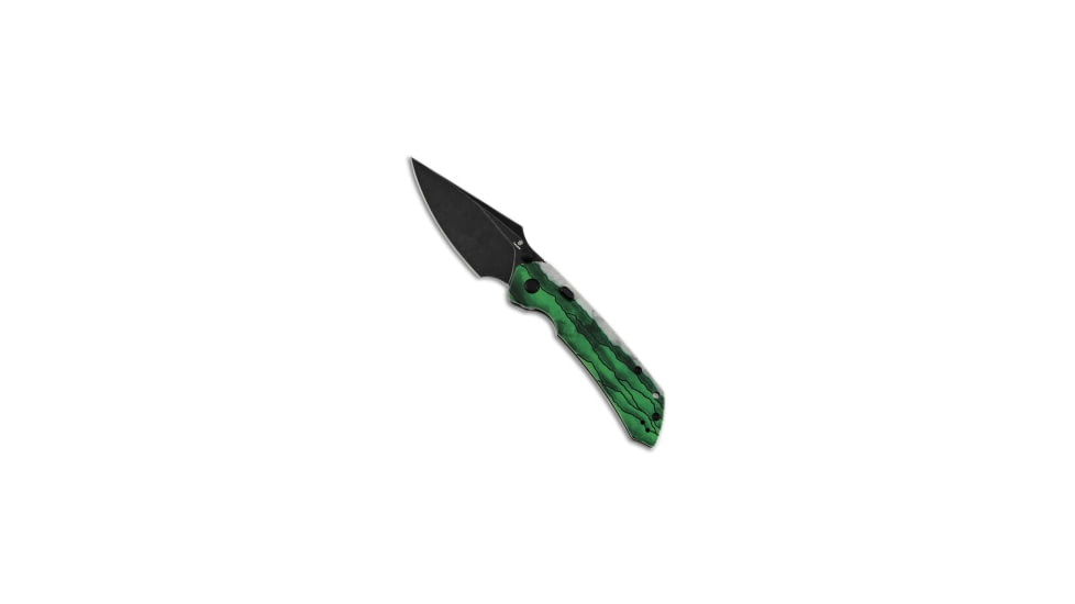 Tenable Knives Tenable Fenrir Top Liner Lock Knife Misty Mountain Jade G-10 3.4" Black SW, Green/White, D2, adult, BHQ-227644