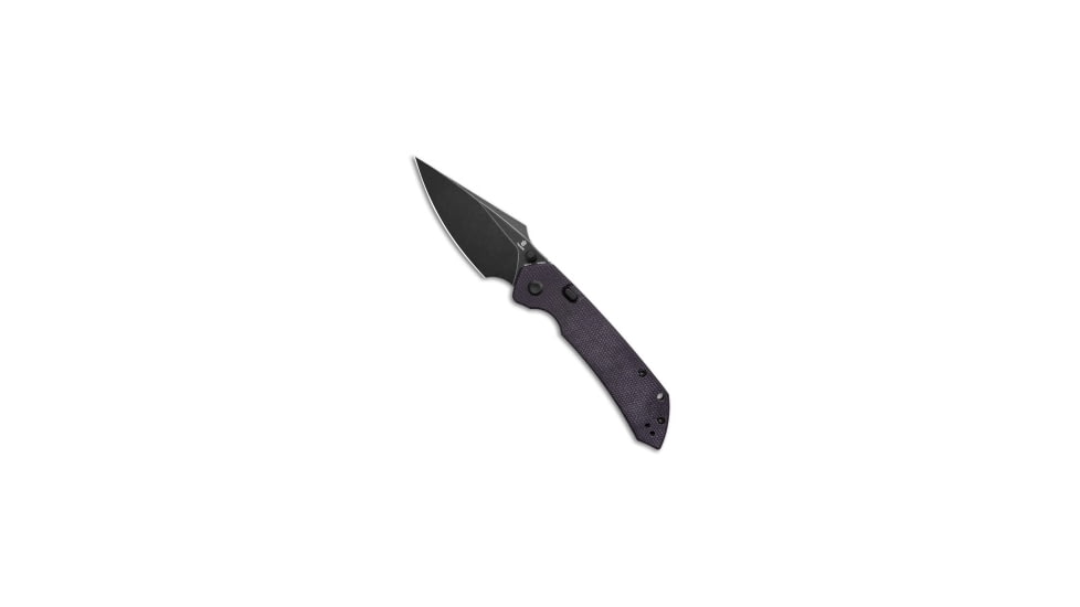 Tenable Knives Tenable Fenrir Top Folding Knife, 3.40in, Nitro V Steel, Harpoon Blade, Micarta, Purple Handle, Purple/Black, 7.85 inch, BHQ-223394