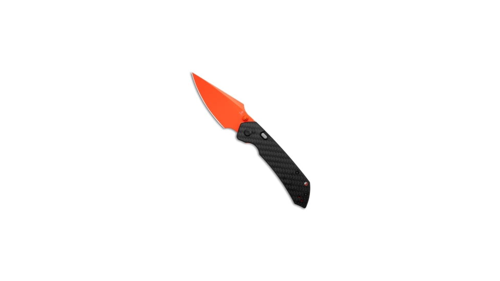 Tenable Knives Tenable Fenrir Top Liner Lock Knife Twill Carbon Fiber Handle 3.4" Orange, Black, Nitro-V, adult, BHQ-223398