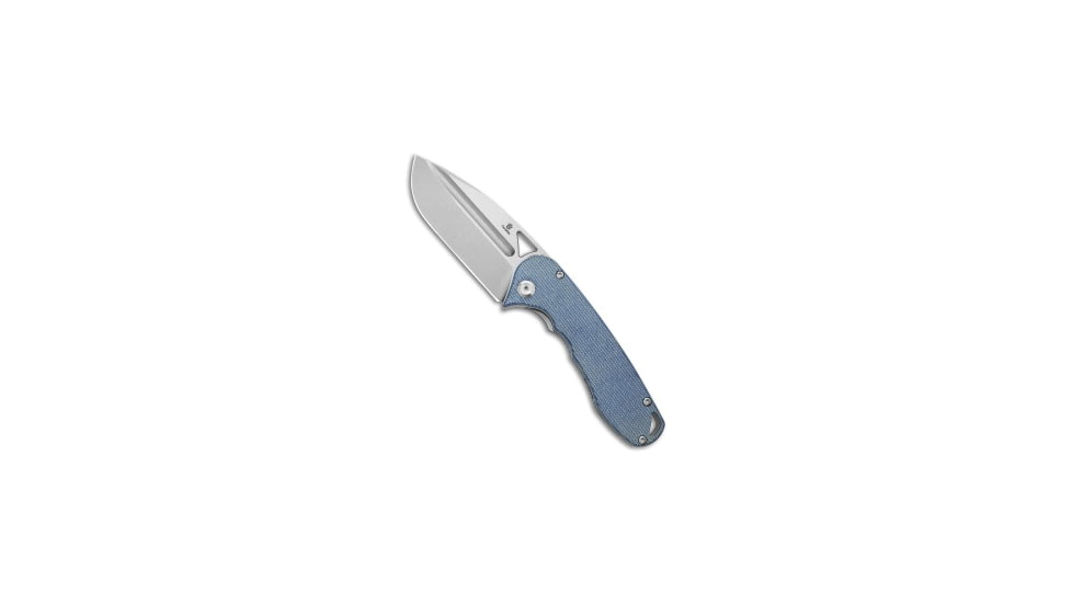 Tenable Knives Bombur Folding Knife, 3.53in, D2, Drop Point Blade, Micarta, Blue Handle, Blue/Gray, 8.38 inch, BHQ-217062