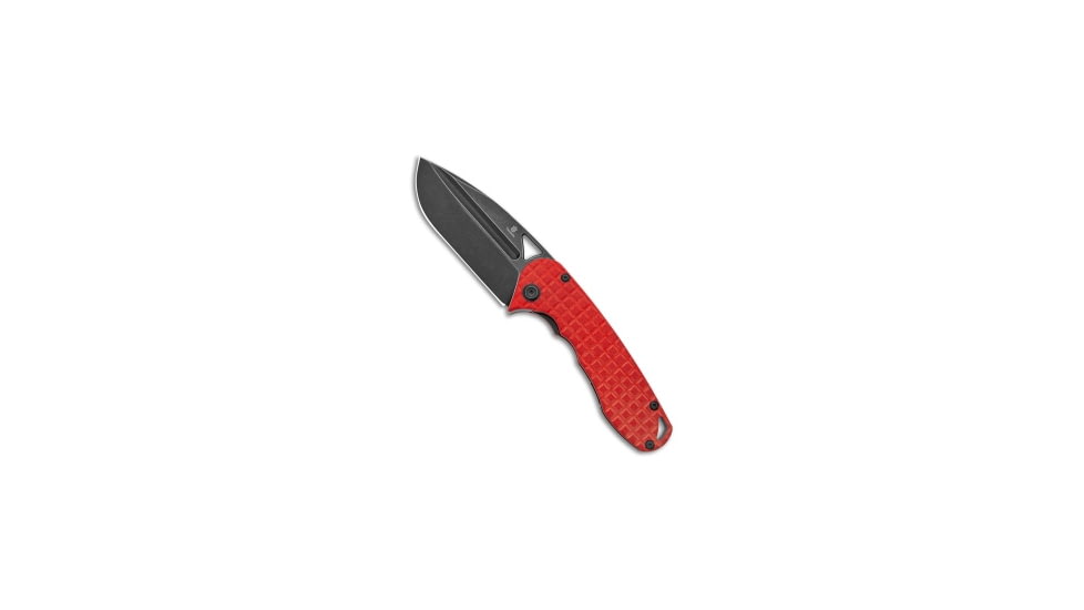 Tenable Knives Bombur Folding Knife, 3.53in, D2, Drop Point Blade, G-10, Red Handle, Red/Black Gray, 8.38 inch, BHQ-217060