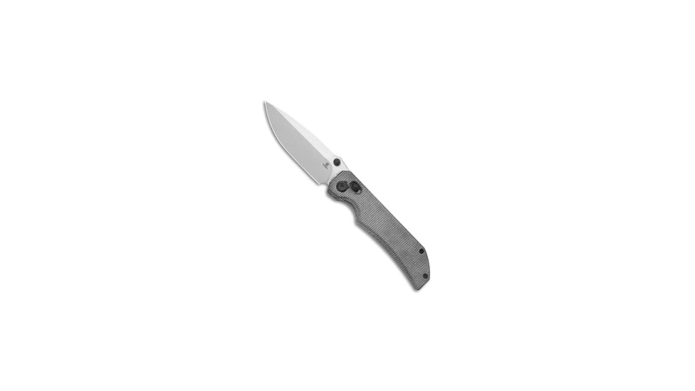 Tenable Knives Eaglestrike Crossbar Folding Knife, 3.73in, Nitro V Steel, Drop Point Blade, Micarta, Black Handle, Black/Gray, 8.36 inch, BHQ-216233