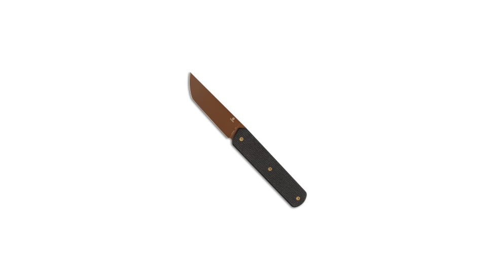 Tenable Knives Tenable Knives Foosa Fixed Blade Knife Black Micarta 3.1" Rose Gold, Black, D2, adult, BHQ-234353