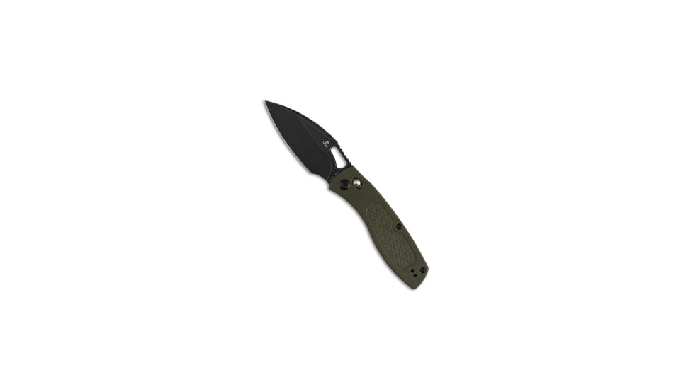 Tenable Knives Tenable Knives Heron Crossbar Lock Knife Olive Green G-10 3.1" Black SW, Green, Nitro-V, adult, BHQ-226759