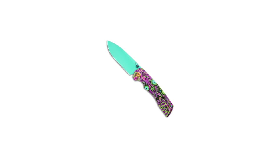 Tenable Knives Tenable Knives Kryo Crossbar Lock Knife Jade G-10 Purple Undead 3.6" Blue, Black/Purple/Blue/Green, 14C28N, adult, BHQ-225940