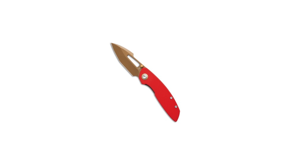 Tenable Knives Tenable Knives Link Liner Lock Knife Red G-10 3" Rose Gold, Red, 14C28N, adult, BHQ-229985