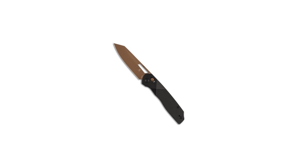 Tenable Knives Tenable Knives Shard Crossbar Lock Knife Black Aluminum 3.5" Rose Gold, Black, Sandvik 14C28N, adult, BHQ-226761