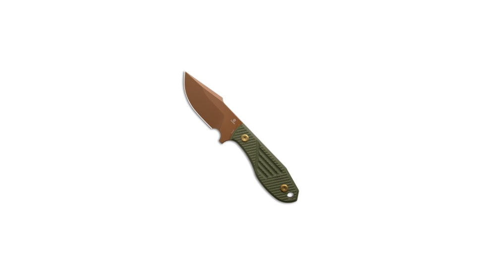 Tenable Knives Tenable Knives Tiny Dancer Fixed Blade Knife Olive Green G-10 3.17" Rose Gold, Green, D2, adult, BHQ-230033