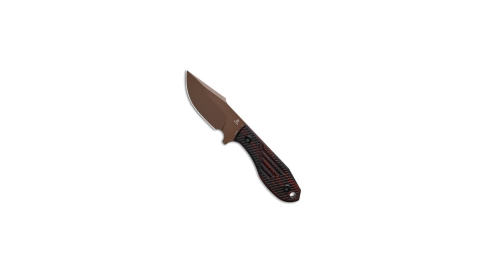 Tenable Knives Tenable Knives Tiny Dancer Fixed Blade Knife Red/BLK G-Mascus 3.17&quot; Rose Gold, Black/Red, D2, adult, BHQ-219747