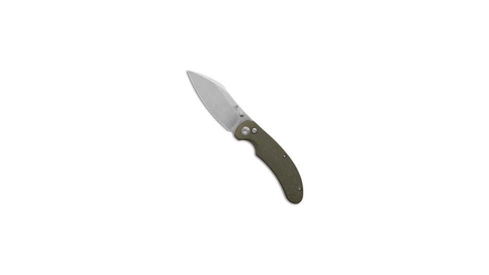 Tenable Knives Nesstreet Folding Knife, 3.58in, Sandvik 14C28N, Sheepsfoot Blade, Micarta, Green Handle, Green/Gray, 8.05 inch, BHQ-200970