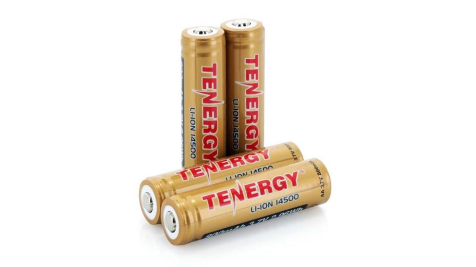 Tenergy 14500 3.7V 800mAh 2.96Wh Li-Ion Rechargeable Battery,Gold,Pack of 4 w/PCB, 30021