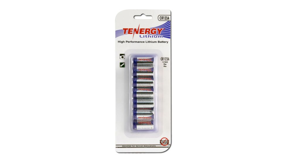 Tenergy CR123A 12 Battery Pack, Silver 30408