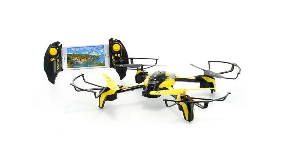 Tenergy Phoenix 6CH WIFI FPV Modular Quadcopter with Collision Avoidance Module, Black/Yellow 61336