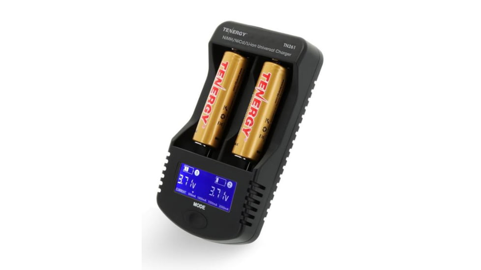Tenergy TN261 2 Bay Smart Universal Charger,Black w/2 x T35U 3.6V 3500mAh Li-Ion Rechargeable Batteries, 02261-02