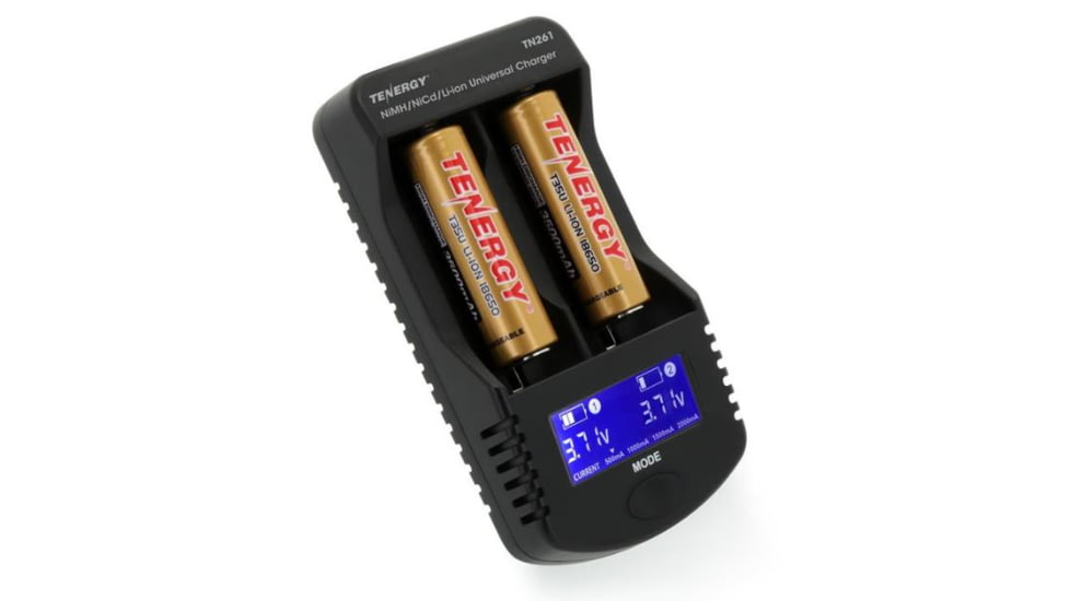 Tenergy TN261 2 Bay Smart Universal Charger,Black w/2 x T35U 3.6V 3500mAh Li-Ion Rechargeable Batteries, 02261-02