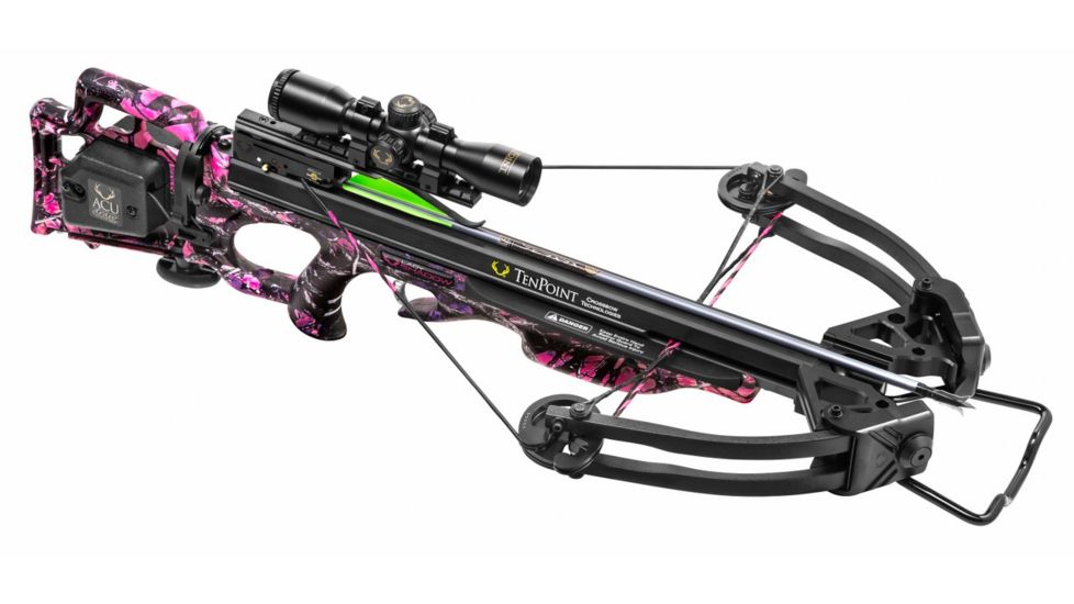TenPoint Crossbow Technologies Lady Shadow Crossbow Package w/3x Pro-View 2 Scope,ACUdraw,180lb Draw Weight, Muddy Girl Camo, CB15018-9522