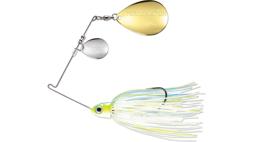 Terminator Pro Series Spinnerbait, Colorado/Colorado Blades, Nickel/Gold Blade Finish, Nashville Sexy, 1/2oz, PSS12CC110NG