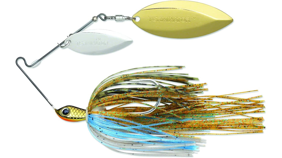 Terminator Super Stainless Spinnerbait, Gold/Nickel Willow Blade, Bluegill, 3/8oz, S38WW94NG
