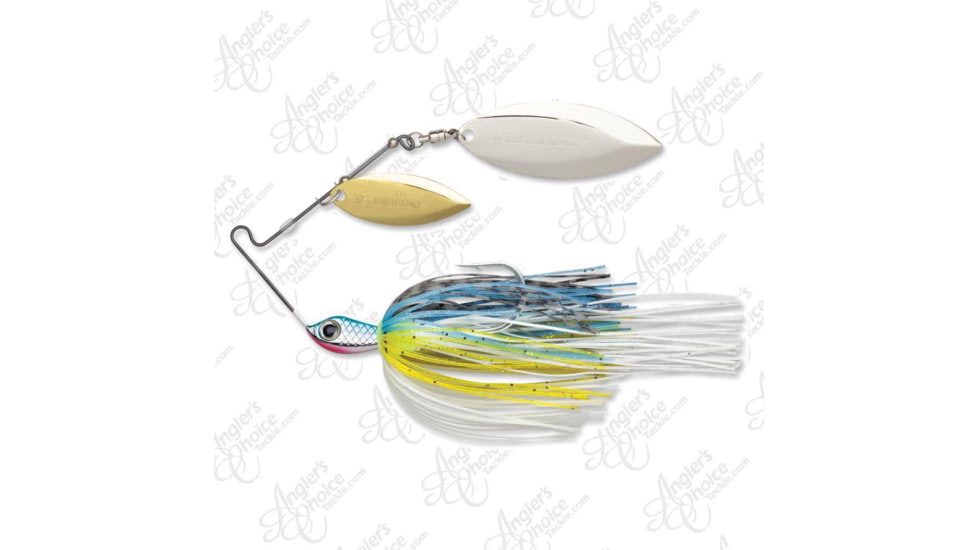 Terminator Super Stainless Spinnerbait, Gold/Nickel Willow Blade, Hot Shad, 3/8oz, S38WW91GN
