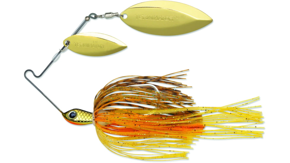 Terminator Super Stainless Spinnerbait, Gold Willow Blade, Pumpkinseed, 1/2oz, S12WW93GG