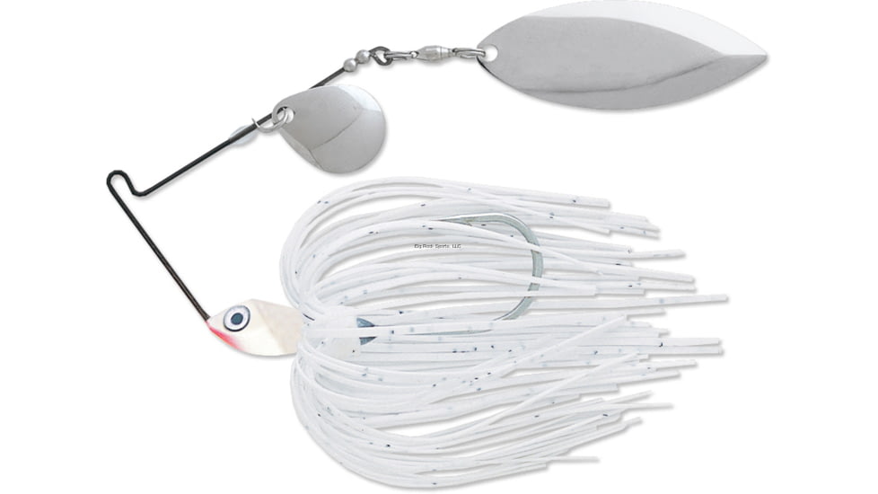 Terminator Super Stainless Spinnerbait, Nickel Colorado/Willow Blade, Bright White Shad, 3/8oz, S38CW01NN
