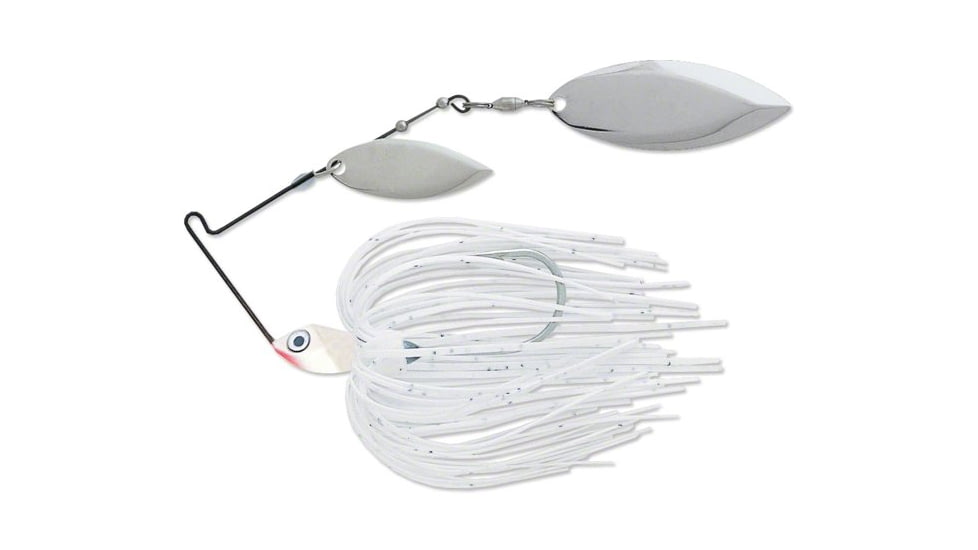 Terminator Super Stainless Spinnerbait, Nickel Willow Blade, Bright White Shad, 1/2oz, S12WW01NN