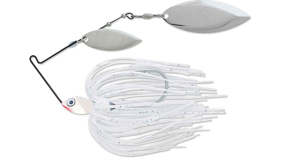 Terminator Super Stainless Spinnerbait, Nickel Willow Blade, Bright White Shad, 3/8oz, S38WW01NN