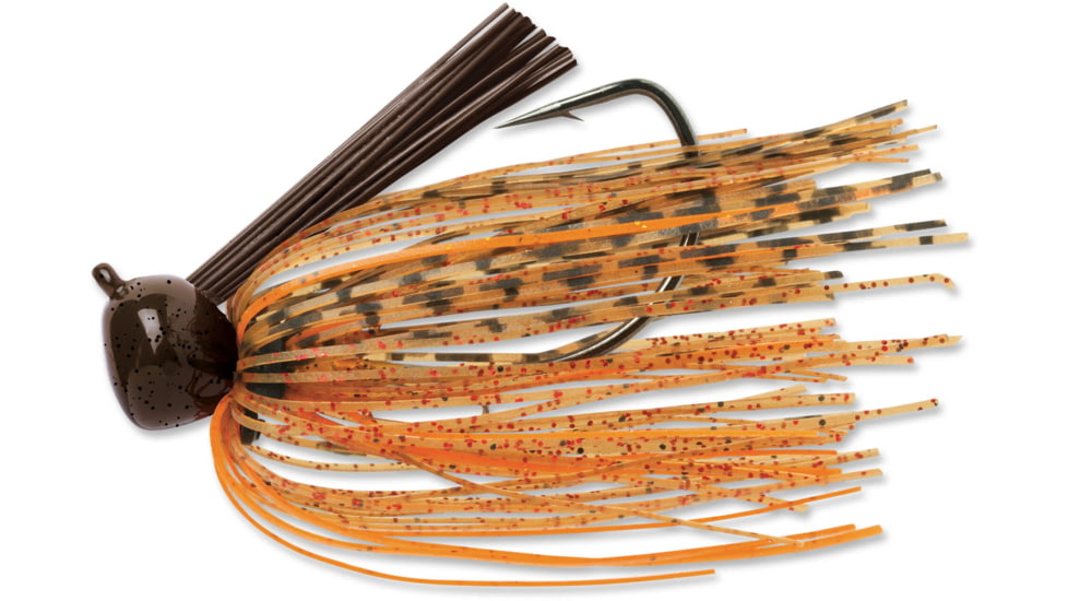 Terminator Weedless Football Jig, Pumpkin Orange, 3/4oz, FJW3471