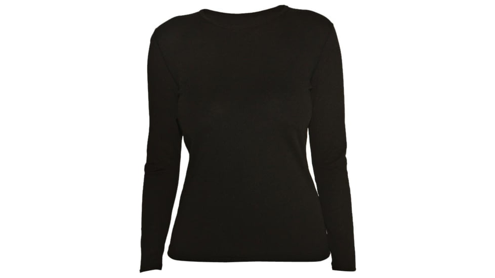 Terramar Polypro Womens Ls Crew Sm Blk W8270 010 SM