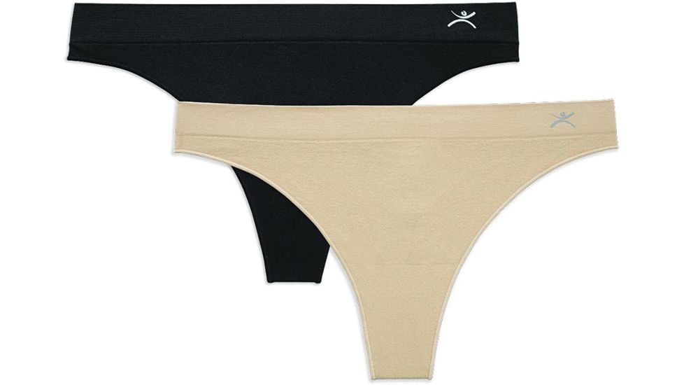 Terramar Seamless Thong 2pk Blk/tan Md W9050-065 MD