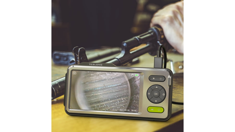 Teslong 45in Flexible Rifle Borescope w/IPS Screen, Black / Mettalic Grey / Lime Green, TSNTG500