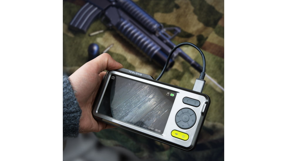 Teslong 45in Flexible Rifle Borescope w/IPS Screen, Black / Mettalic Grey / Lime Green, TSNTG500