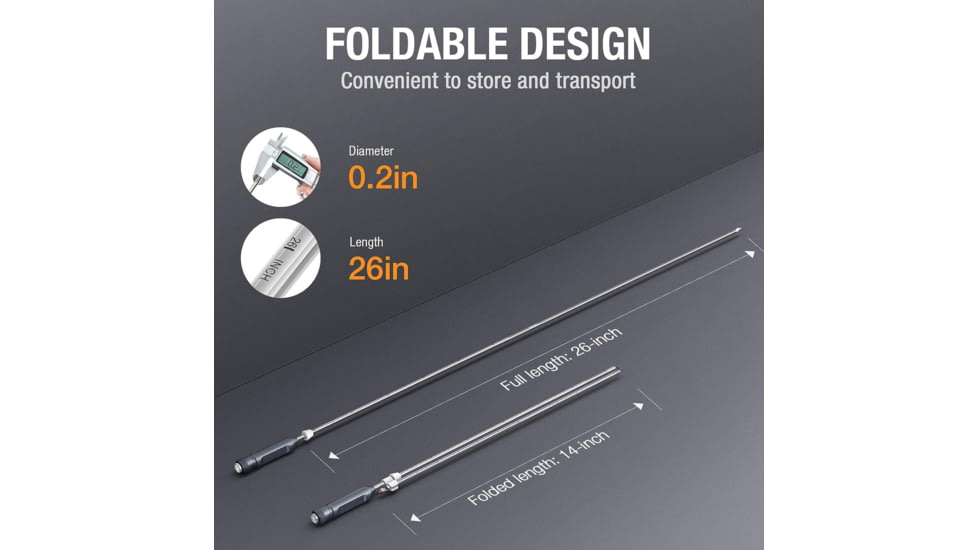Teslong NTG200H Focus &amp; Fold Rifle Borescope w/ 4.5in IPS Screen, Blue/Metalic Grey, NTG200H + MS450