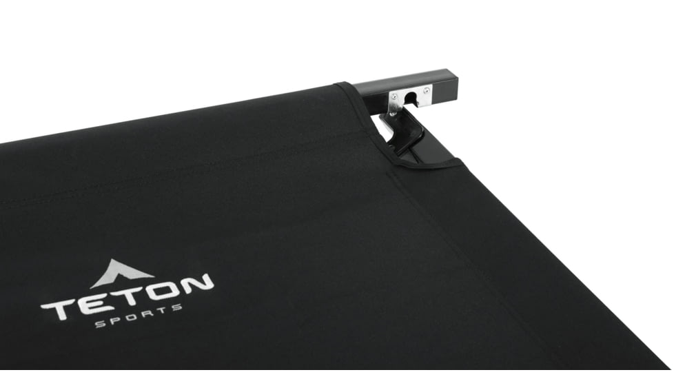 TETON Sports Adventurer Regular Camp Cot with Pivot Arm, Black, Regular, 1048A